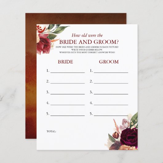 新郎新婦の試合は何歳だった (正面/裏面)