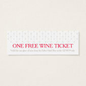 新郎新婦の赤結婚無料ワイン券カード (裏面)