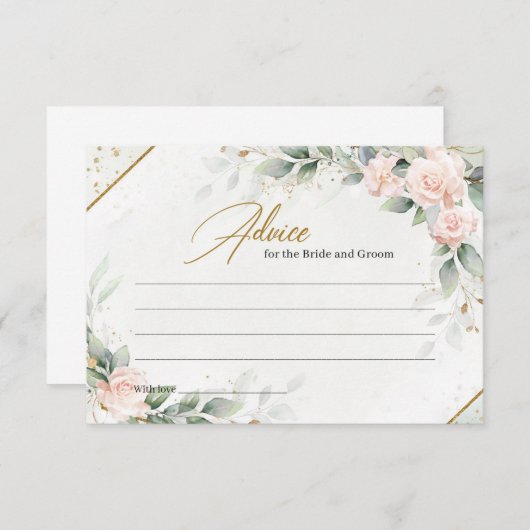 新郎新婦の赤面と金ゴールドの緑化アドバイス エンクロージャーカード (正面/裏面)