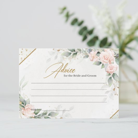 新郎新婦の赤面と金ゴールドの緑化アドバイス エンクロージャーカード (スタンド正面)