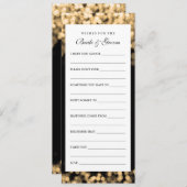 新郎新婦の金ゴールド灯の願い アドバイスカード (正面/裏面)