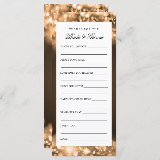 新郎新婦の金ゴールド灯の願きらめくい (正面/裏面)