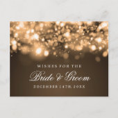 新郎新婦の金ゴールド灯の願きらめくい アドバイスカード (裏面)