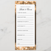 新郎新婦の金ゴールド灯の願きらめくい アドバイスカード (正面)