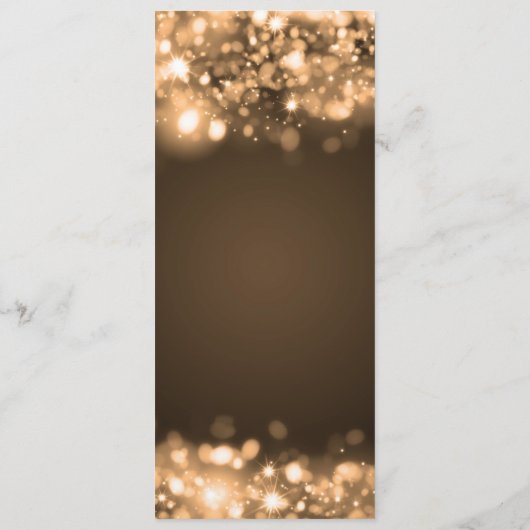 新郎新婦の金ゴールド灯の願きらめくい アドバイスカード (裏面)