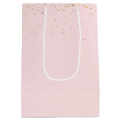 新郎新婦の金ゴールド紙吹雪 ミディアムペーパーバッグ (裏面)