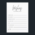 新郎新婦の願い エンクロージャーカード<br><div class="desc">新郎新婦カードに黒い手書き希望 | こ書のカードで新郎新婦を迎えスタイリッシュてく結婚ださい。手書きのスクリプト、モダンタイポグラフィ、水玉模様パターンを備えている。</div>