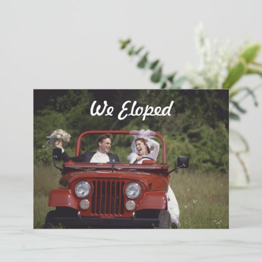 新郎新婦の駆け落ち/披露宴発表 招待状 (スタンド正面)