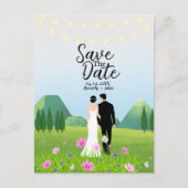 新郎新婦はがき結婚式招待状 インビテーションポストカード (正面)