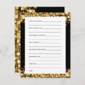 新郎新婦への願いパーティー輝く金ゴールド アドバイスカード (正面/裏面)
