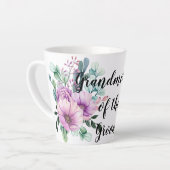 新郎新婦または新婦パープルに感謝 カフェラテマグ (左アングル)