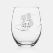 新郎新婦を思い出す結婚式の日 ステムなしワイングラス (裏面)