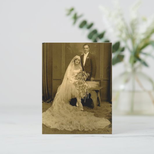 新郎新婦を結婚するヴィンテージ ポストカード (スタンド正面)