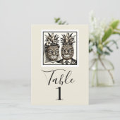 新郎新婦アロハパイナップルティキテーブル番号 招待状 (スタンド正面)