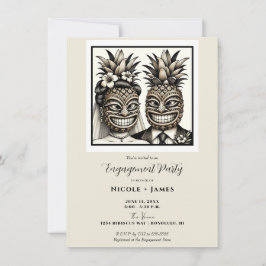 新郎新婦アロハパイナップルティキ婚約 招待状