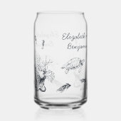 新郎新婦アンダーウォーター海洋生物ビーチ結婚式 ガラス缶 (裏面)