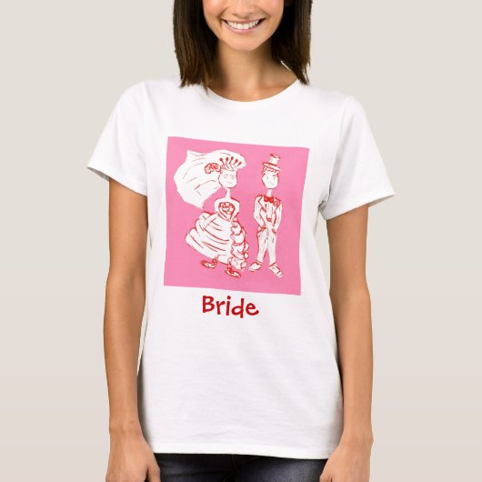 新郎新婦アーポップ・アートのト Tシャツ (正面)
