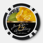 新郎新婦イエローローズ結婚ズデザイン ポーカーチップ (裏面)