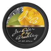 新郎新婦イエローローズ結婚ズデザイン ポーカーチップ (裏面)