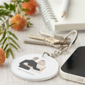 新郎新婦イラストレーションキーリング キーホルダー (正面右)