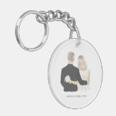 新郎新婦イラストレーションキーリング キーホルダー (正面左)