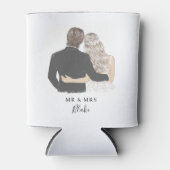 新郎新婦イラストレーションクーラーボックス 缶クーラー (正面)