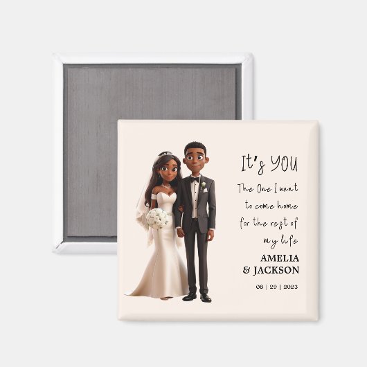 新郎新婦イラストレーションラブ引用文 マグネット (正面/裏面)