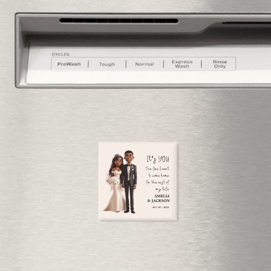 新郎新婦イラストレーションラブ引用文 マグネット (インサイチュ (食洗機))