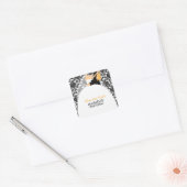 新郎新婦イラストレーション結婚ズ スクエアシール (封筒)