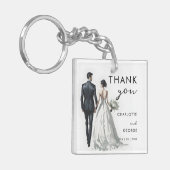 新郎新婦イラストレーション結婚式の引き出物 キーホルダー (正面左)