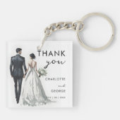 新郎新婦イラストレーション結婚式の引き出物 キーホルダー (裏面)