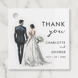 新郎新婦イラストレーション結婚式の引き出物 フェイバータグ