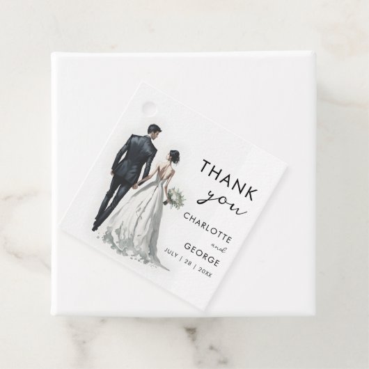 新郎新婦イラストレーション結婚式の引き出物 フェイバータグ (インサイチュ)