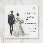 新郎新婦イラストレーション結婚式の引き出物 フェイバータグ (裏面)