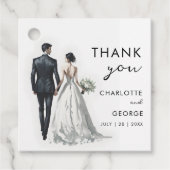 新郎新婦イラストレーション結婚式の引き出物 フェイバータグ (正面)