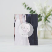 新郎新婦ウェディングRSVP インビテーションポストカード (スタンド正面)