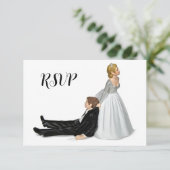 新郎新婦ウェディングRSVP 招待状 (スタンド正面)