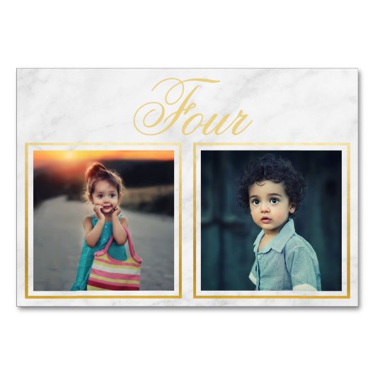 新郎新婦エイジエレガントマーブル金ゴールドテーブル番号 テーブルナンバー (正面)