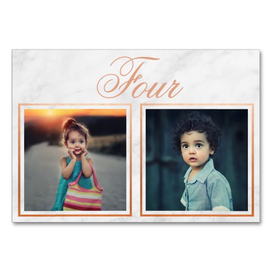 新郎新婦エイジバラ金ゴールド大理石テーブル番号 テーブルナンバー (正面)