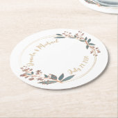 新郎新婦エレガントのバーコースター ラウンドペーパーコースター (アングル)