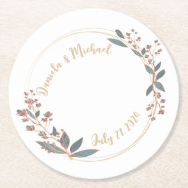 新郎新婦エレガントのバーコースター ラウンドペーパーコースター