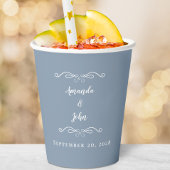 新郎新婦エレガントウェディング披露宴ダスティブルー 紙コップ