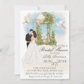 新郎新婦エレガントガゼボとのブライダルシャワー 招待状 (正面)