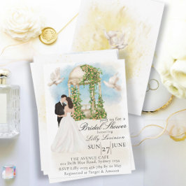 新郎新婦エレガントガゼボとのブライダルシャワー 招待状