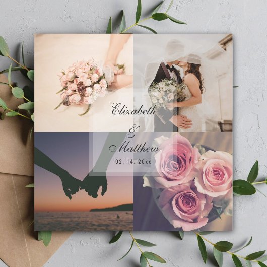 新郎新婦エレガントフォトコラージュ結婚式の引き出物