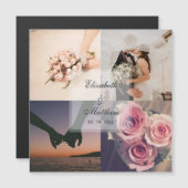 新郎新婦エレガントフォトコラージュ結婚式の引き出物 (正面/裏面)