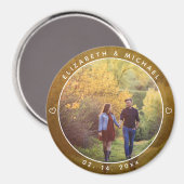 新郎新婦エレガントフォト秋の結婚式お願い マグネット (正面/裏面)