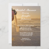 新郎新婦オンサンセットビーチブライダルシャワーカード 招待状 (正面)