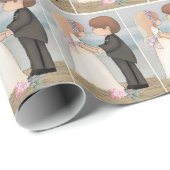 新郎新婦オンビーチ ラッピングペーパー (ロールコーナー)