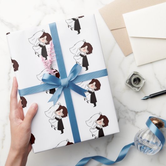 新郎新婦オンホワイト ラッピングペーパー (ギフト)